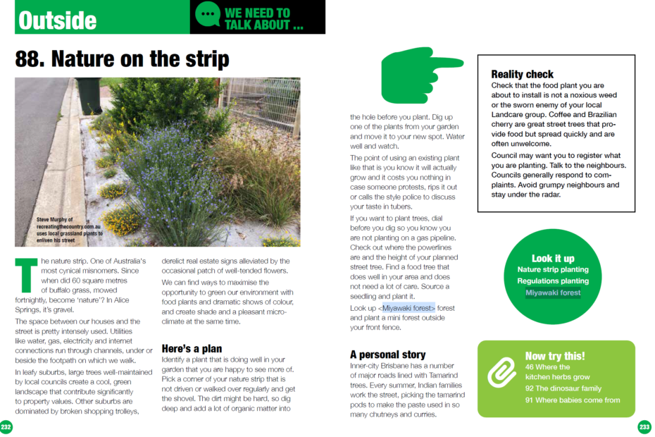 Tip 88 - Do it on the Nature Strip discusses gardening in public spaces