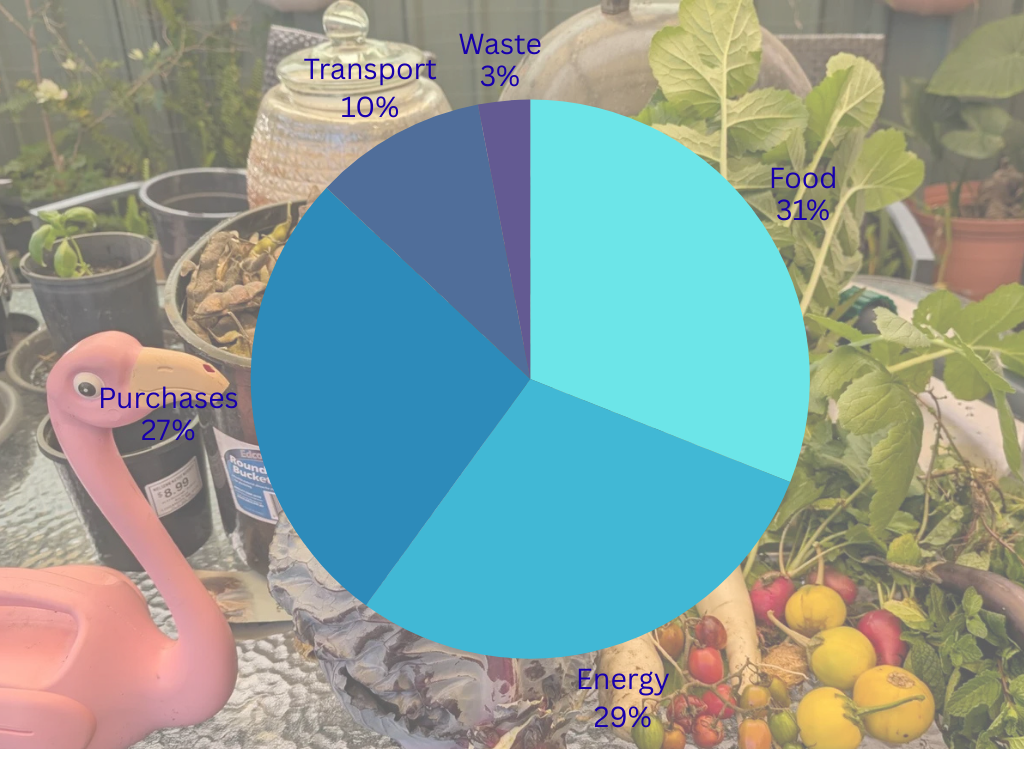 Household emissions by type - average Australian household 2020
